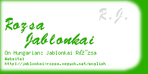 rozsa jablonkai business card